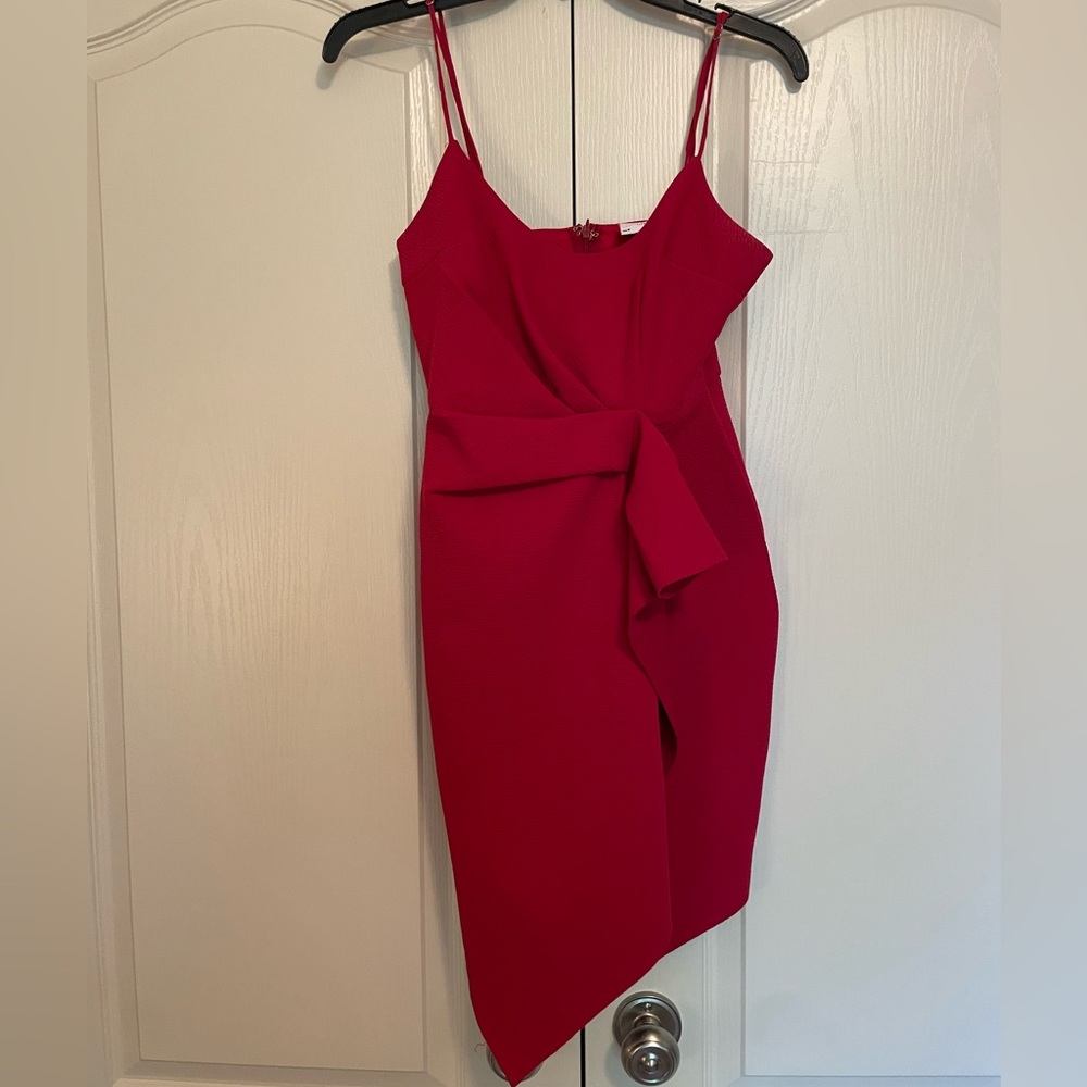 Selfie Leslie asymmetrical red dress, size small